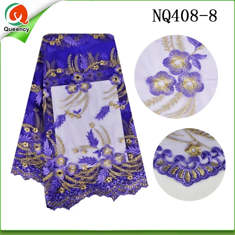 5 yards NQ408 New cotton French Lace Fabric Embroidered Tulle African Net with Embroidery for Wedding | Дом и сад