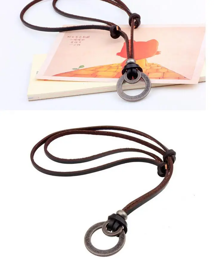 Бесплатная доставка 1 шт. Европа и Америка кожаный шнур кулон Цепочки ожерелья