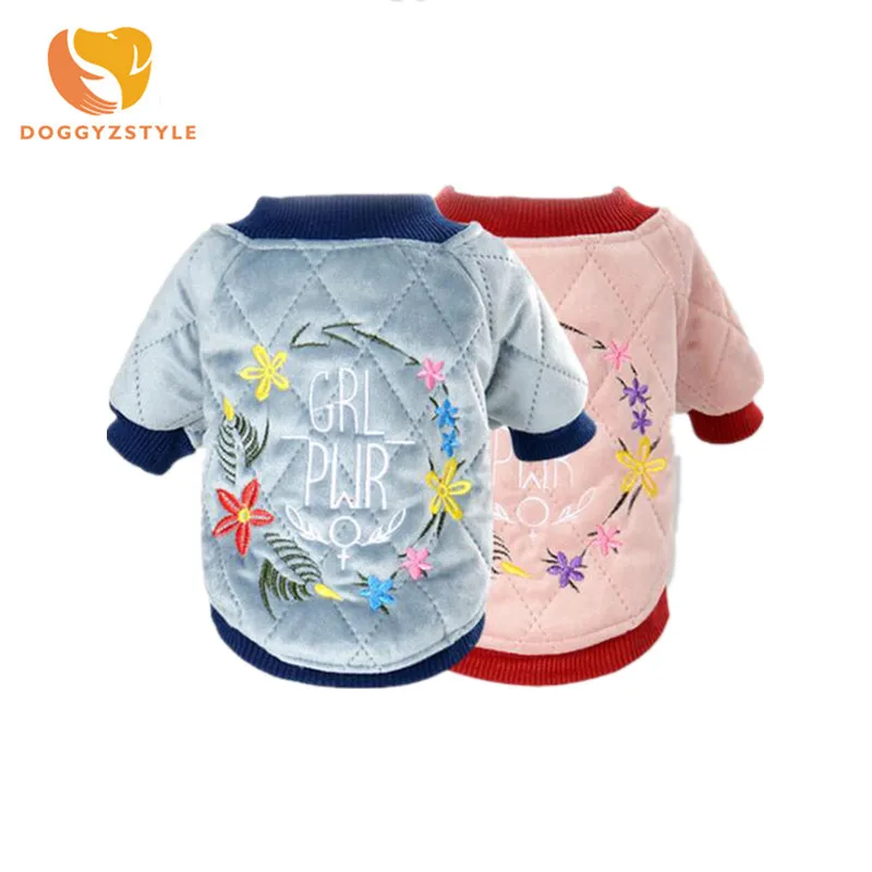 Флисовая Куртка для собак Теплая Зимняя Одежда питомцев хлопковое пальто с