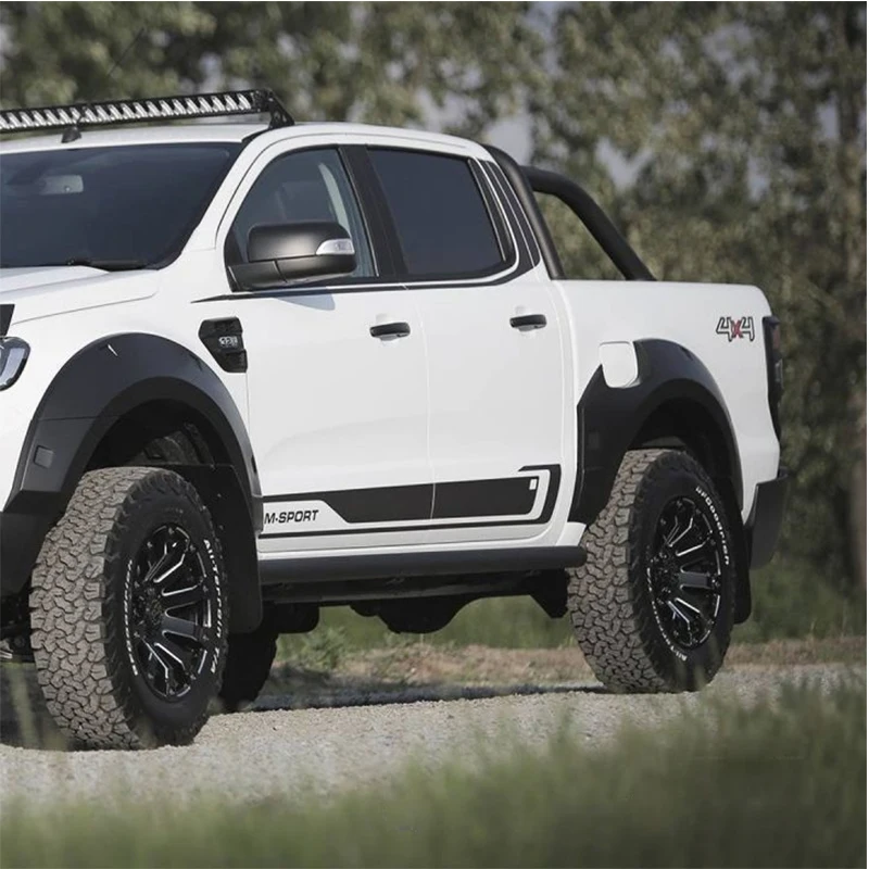 Автомобильные наклейки 8 шт. боковой корпус задний багажник atil ворота полоса графический винил аксессуары автомобиля наклейки на заказ для Ford ranger 2012
