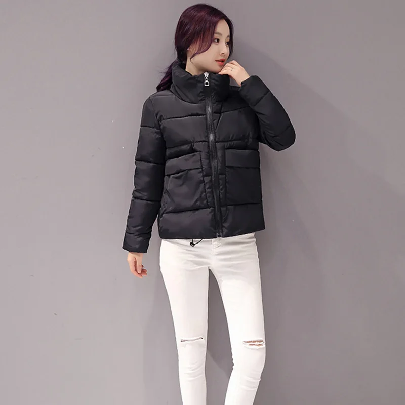 ALMUERK распродажа зимние женские парки одноцветные хлопковые пальто с карманами на