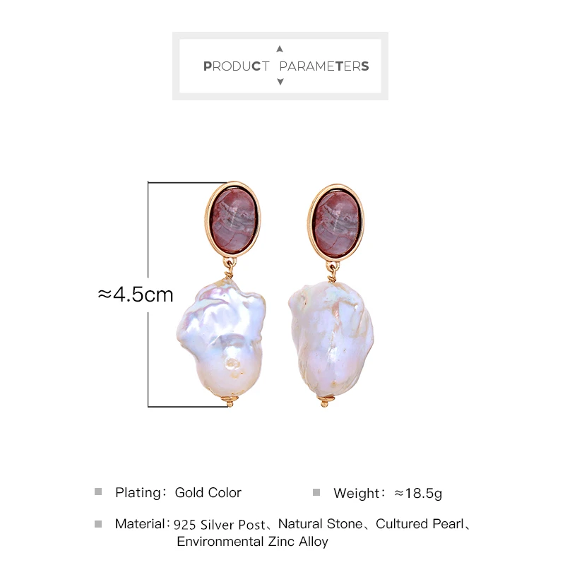 Серьги-капли из натурального камня акриловые серьги с имитацией жемчуга