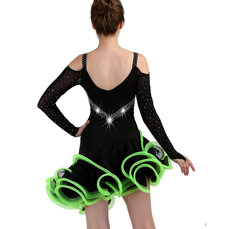 Latin Dance Dress Women Salsa Costumes Cha Clothes For Practice Wear lq082 | Тематическая одежда и униформа
