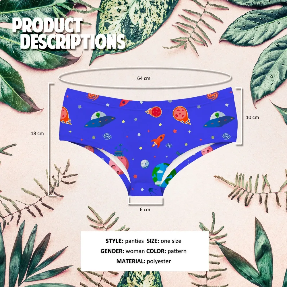 LEIMOLIS женское нижнее белье с забавным принтом в виде инопланетян | Женская одежда