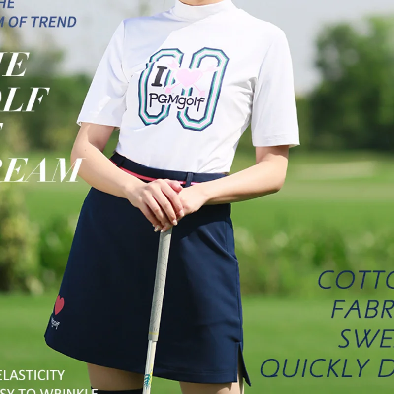 2018 Pgm гольф рубашки для женщин дышащий Тонкий футболки летние шорты рукавами