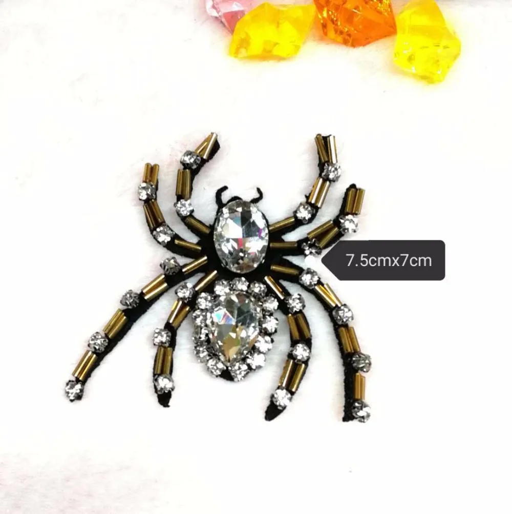 Water drill nail pearl spider patch DIY clothing accessories sweater shoes 3D hand-decorated reptile applique | Дом и сад
