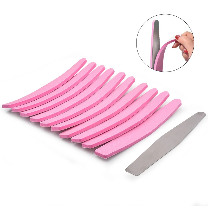 

10pcs Double-sided Pink Mixed Nail File For UV Gel Polish Nail Art Sanding Buffer Files Manicure Pedicure Care Nail Beauty Tools