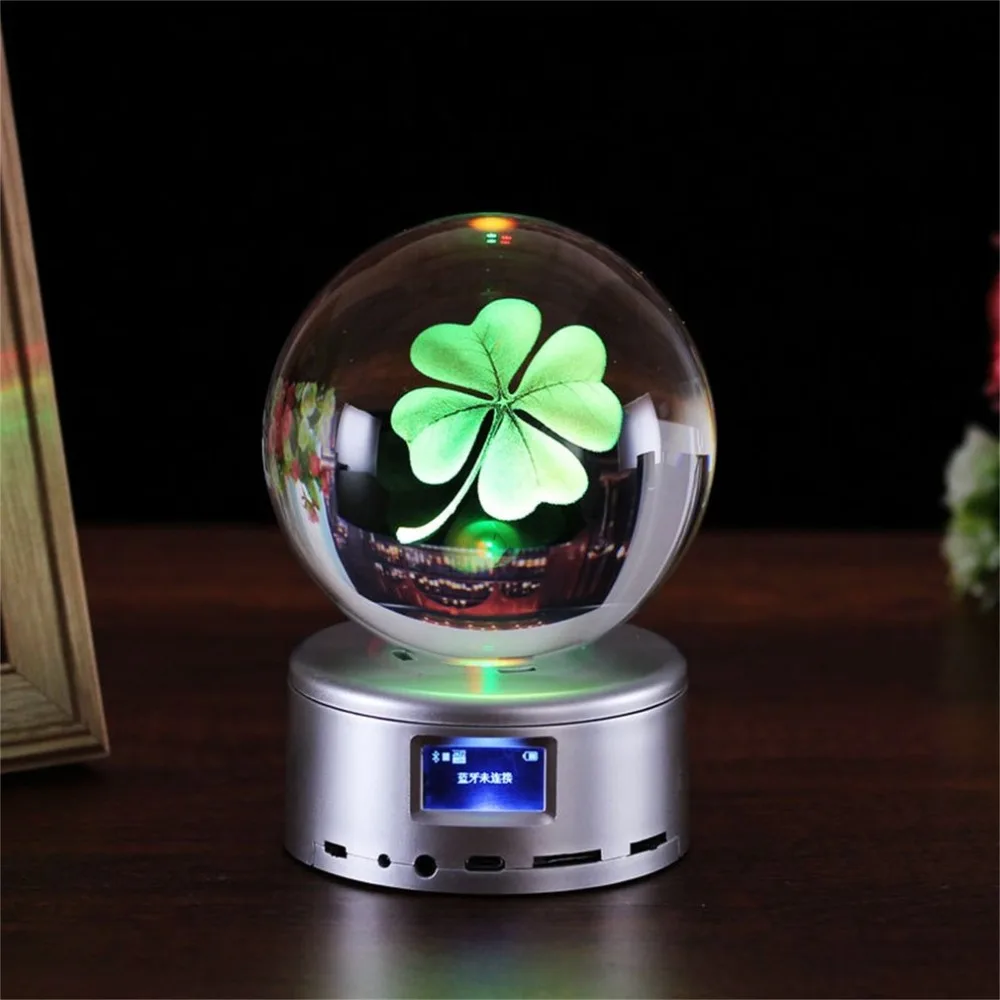 80 mm Wireless Bluetooth Crystal Ball Music Box Rotate MP4 Base Remote Control For Valentine's Day | Освещение