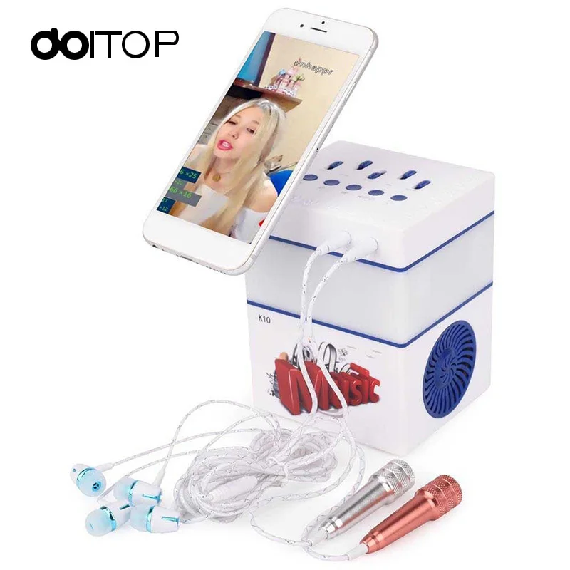 Doitop Беспроводной караоке bluetooth микрофон пение машина Bluetooth Динамик со