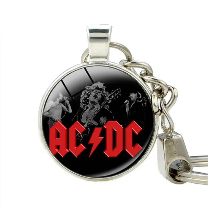 As Shown Классический Поп-браслет сувениры подарки ACDC кулон брелок Мода цинковый сплав AC/DC брелок - Цвет: As Shown