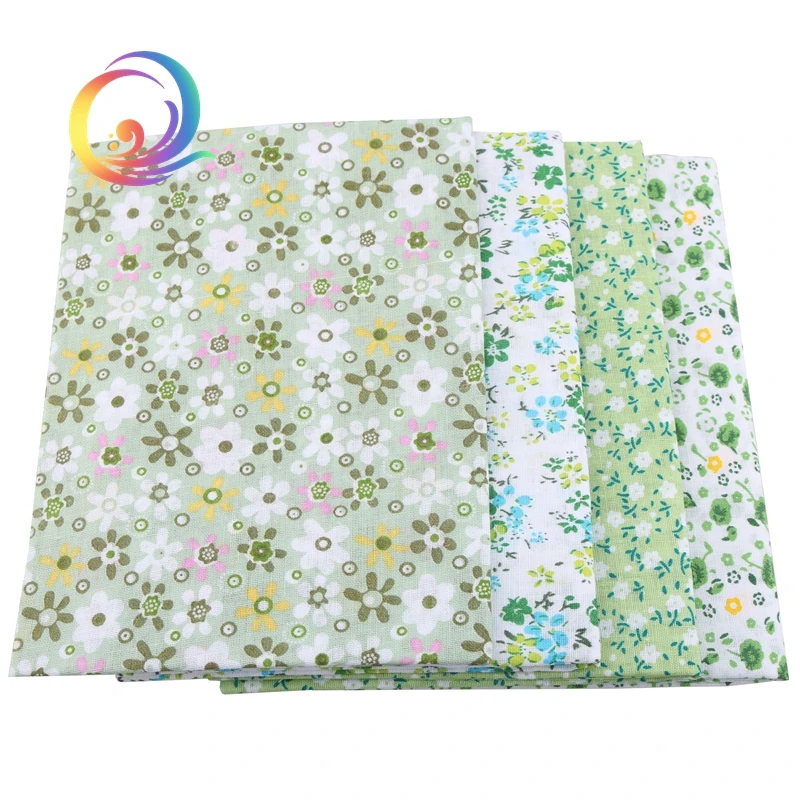 7 шт. тонкая зеленая хлопчатобумажная ткань для вырезок четверть ткани квилтинга