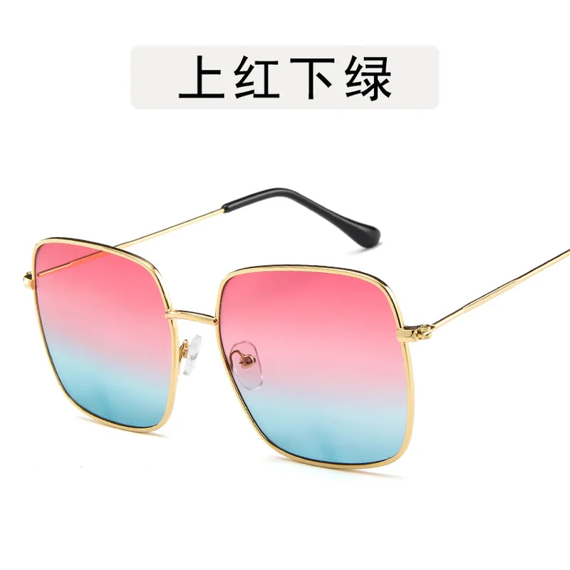 Женские солнцезащитные очки в стиле ретро большие металлической оправе с