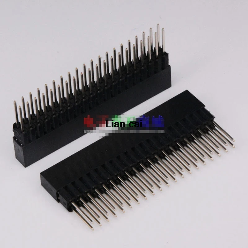 10 шт./лот 2 54 мм Шаг 2x20 Pin 40 женский двухрядный длинный штыревой разъем