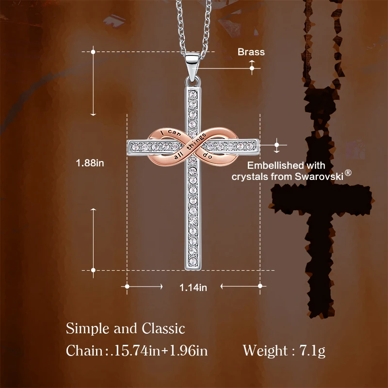 Cdyle женское серебряное ожерелье с крестом украшено кристаллами collier femme