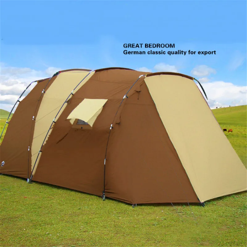 500*280*195 Large Camping Tents 5-8 Person Two Bedrooms Climbing Outdoor Waterproof Double Layer Hiking Tent | Спорт и развлечения