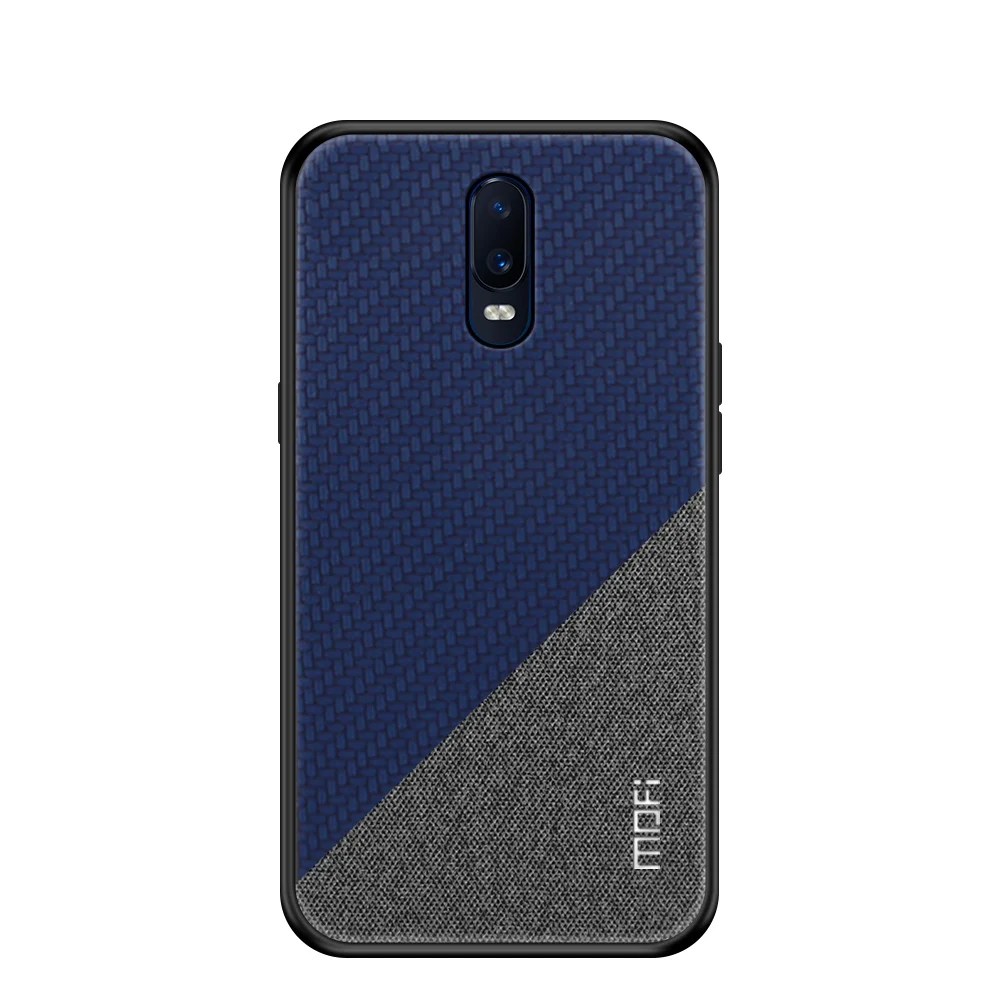 Blue MOFI OnePlus 6 т защитный чехол крышка ПУ; кожа; силикон Роскошные чехол для телефона One Plus 6 т задняя крышка 1+ 6 т ударостойкий чехол - Цвет: Blue