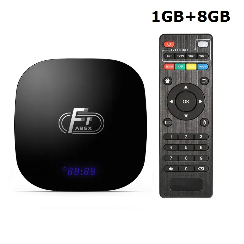 1GB8GB A95X F1 смарт ТВ приставка Android 8,1 Amlogic S905W четырехъядерный телеприставка 4K 2G 16G 2,4 GHz WiFi A95XF1 поддержка H.265 4K PK X96 mini - Цвет: 1GB8GB