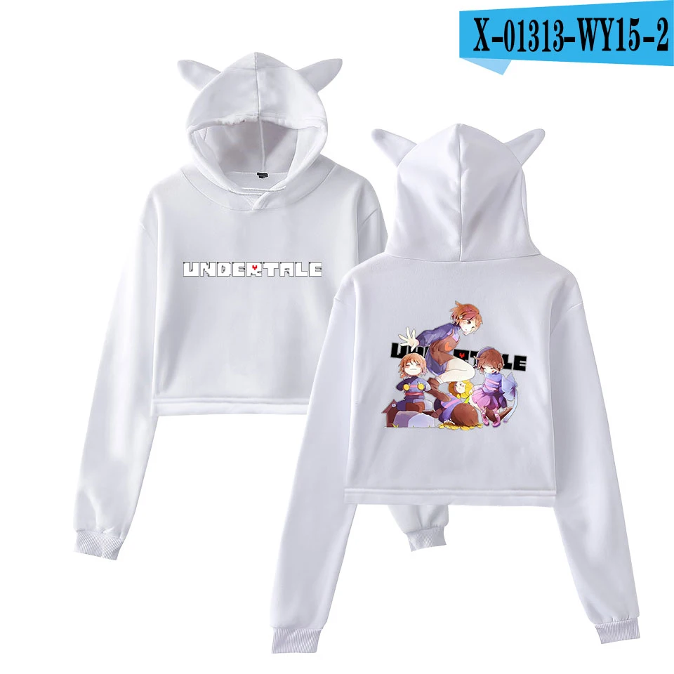 Undertale Sans мультфильм толстовка пуловеры для женщин корейский стиль Kpop худи с кошачьими ушами Повседневная Осенняя Толстовка с длинным рукавом для женщин - Цвет: ONE