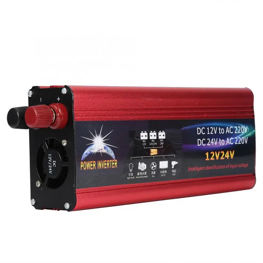 Автомобильный инвертор 12V 24V автомобильный Солнечный Мощность 6000W преобразователь 12V постоянного тока до 220V Универсальный араба Аксесуар