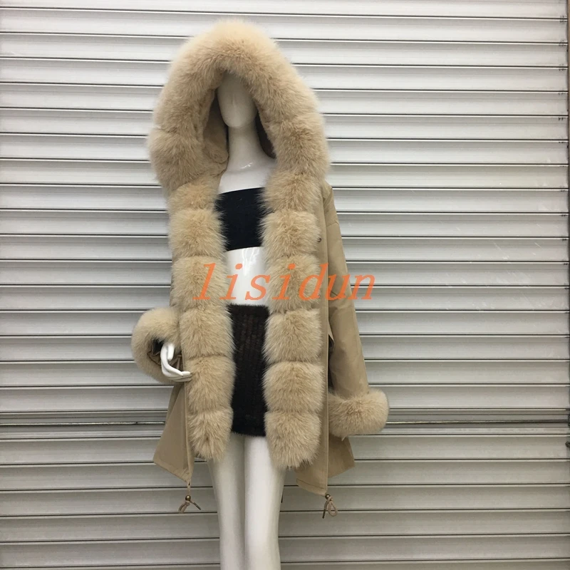 

2018 fox fur coat, coat, dress, women's clothing, long hair liner, Parker, and otter rabbit fur new fur coat