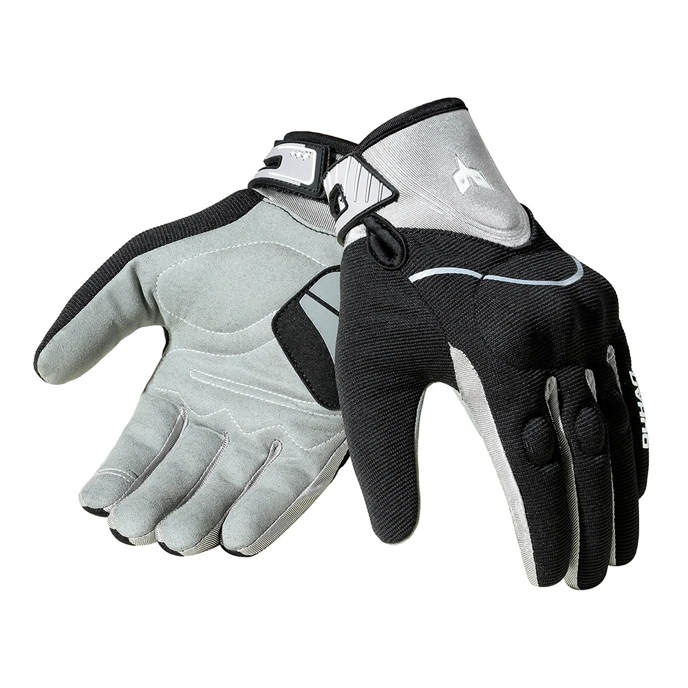 Серый DUHAN мотоциклетные перчатки с сенсорным экраном Guantes Moto перчатки для мотокросса летние дышащие байкерские Мотоциклетные Перчатки - Цвет: Серый