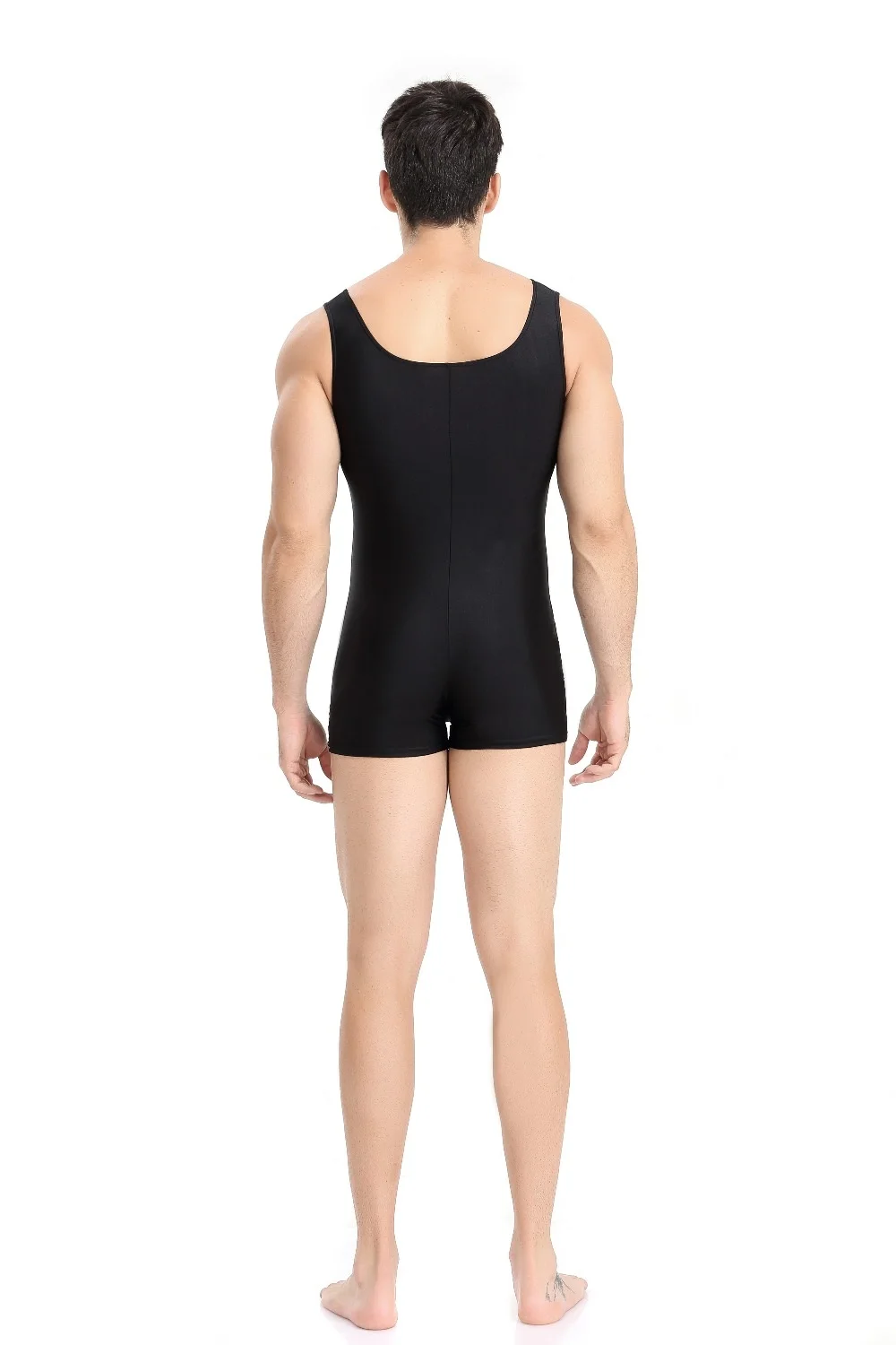 

Mens Tank Shorty Unitard Dancewear Leotard Mens Biketard Ballet Dance Leotard Male Flesh