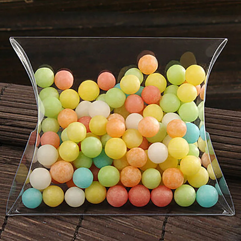 100 шт прозрачные ПВХ коробки для подушек свадьбы/детский душ/Свадебная