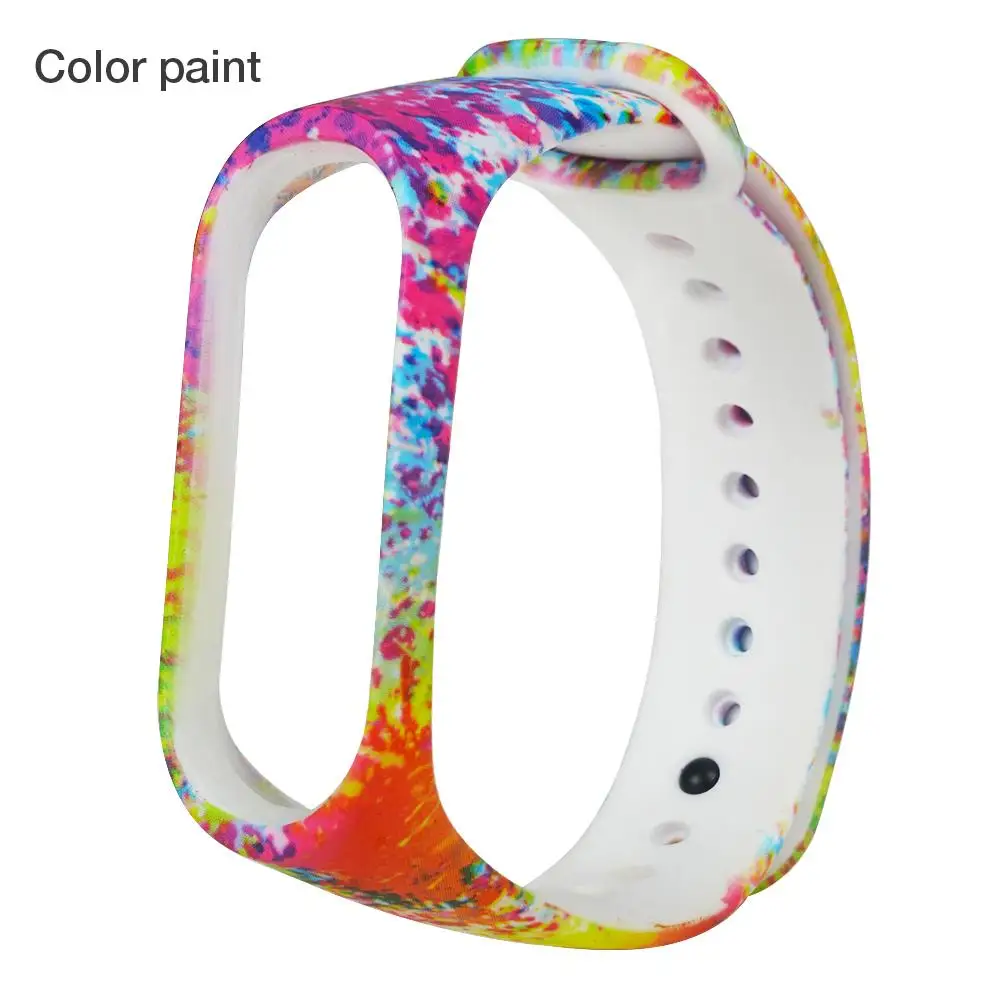 Силиконовый ремешок на запястье универсальный для Xiao mi 4/3 mi Band 4 mi Band 3 умный Браслет Универсальный сменный ремешок с принтом
