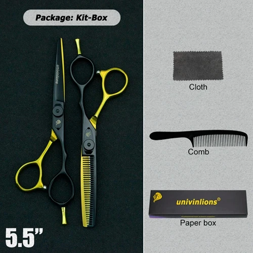 5025-KIT 5,5/" золотые ножницы, ножницы для волос, японские парикмахерские ножницы, парикмахерские принадлежности, парикмахерские ножницы для стрижки - Цвет: 5025-KIT