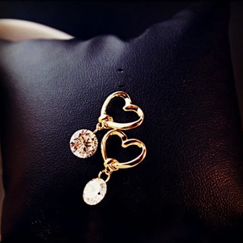 Новые корейские ювелирные изделия элегантные полые серьги из циркония смешанные