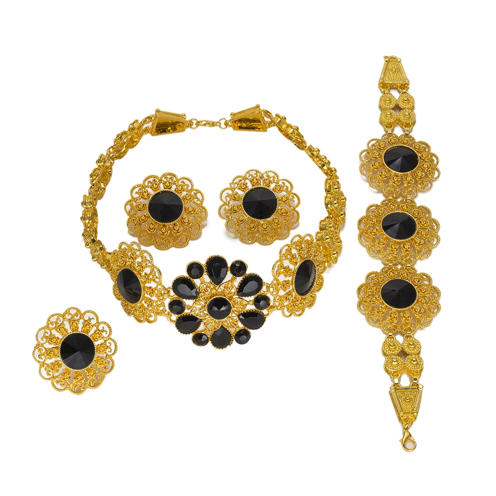Nigerian Wedding African Beads Jewelry Set for Women Fashion Dubai Gold Color Bridal Jewelry Wholesale image 2