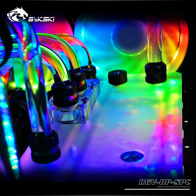 Bykski водный охладитель пластина для DeepCool Quadstellar чехол, RBW(5 V)/RGB(12 V), подходит для водяного охлаждения здания