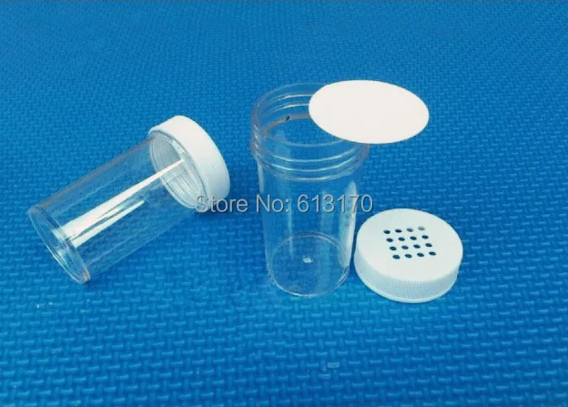 

50pcs 8g Empty sample bottle loose powder box white cap nail glitter powder jar eye shadow subpackage bottle free shipping