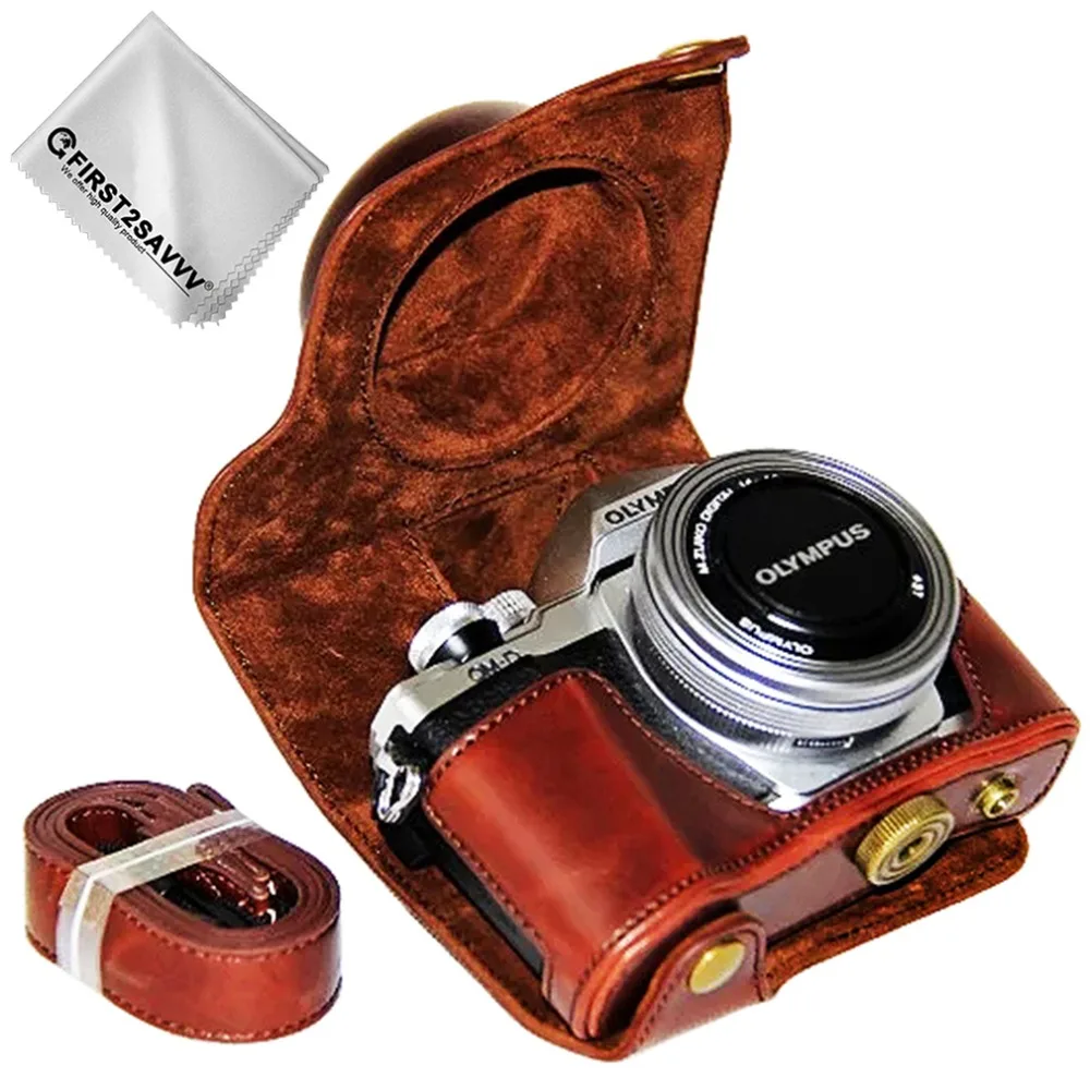 Из искусственной кожи чехол Защитный Половина тела крышка база для Olympus OMD EM10 II III E-M10 Mark II III EM10 MK2 MK3 с объективом 14-42 мм