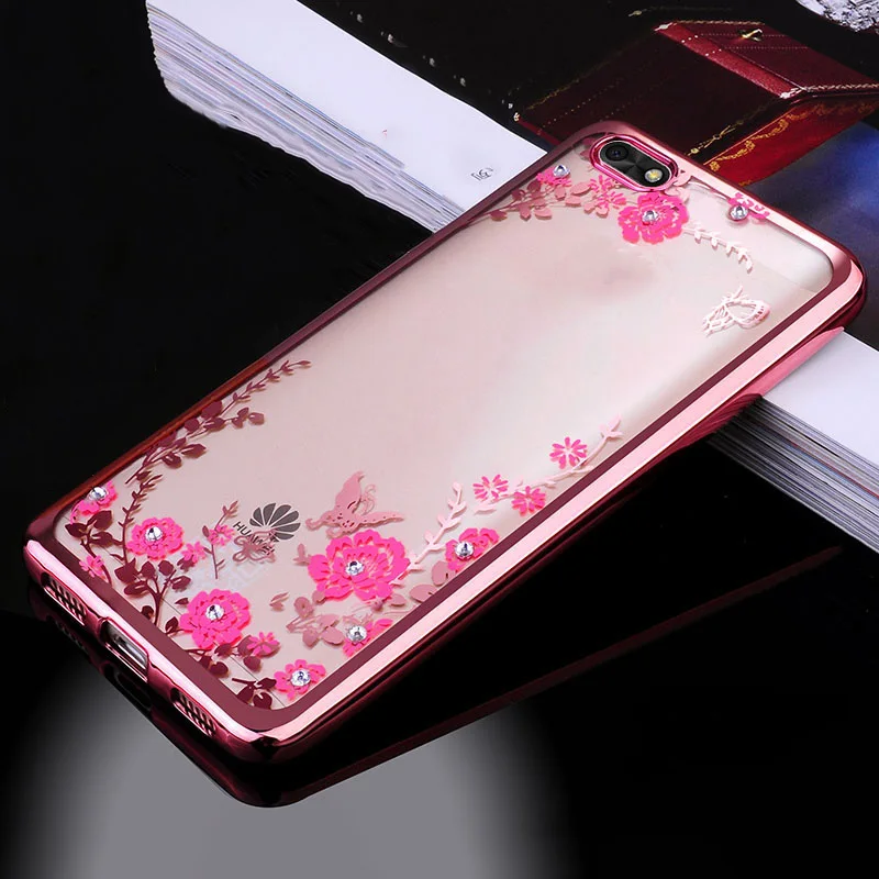 Мягкий чехол с алмазными цветами для huawei mate 20 Pro P20 Lite P30 Y5 Y6 Y7 Prime Honor 7A 7C Pro 7X 8X 8C силиконовый чехол из ТПУ
