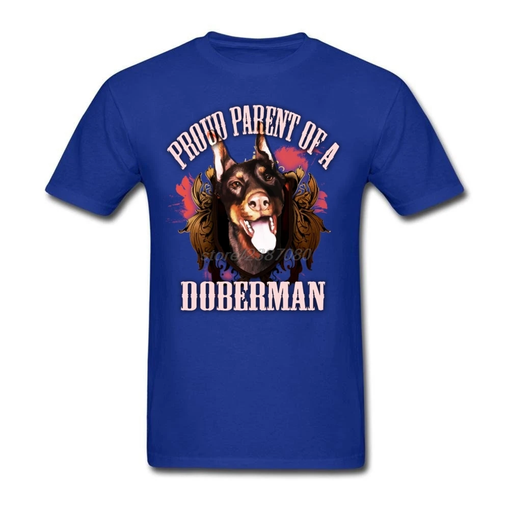 Гордый родитель Доберман настольным теннисом принт для мужчин футболка с