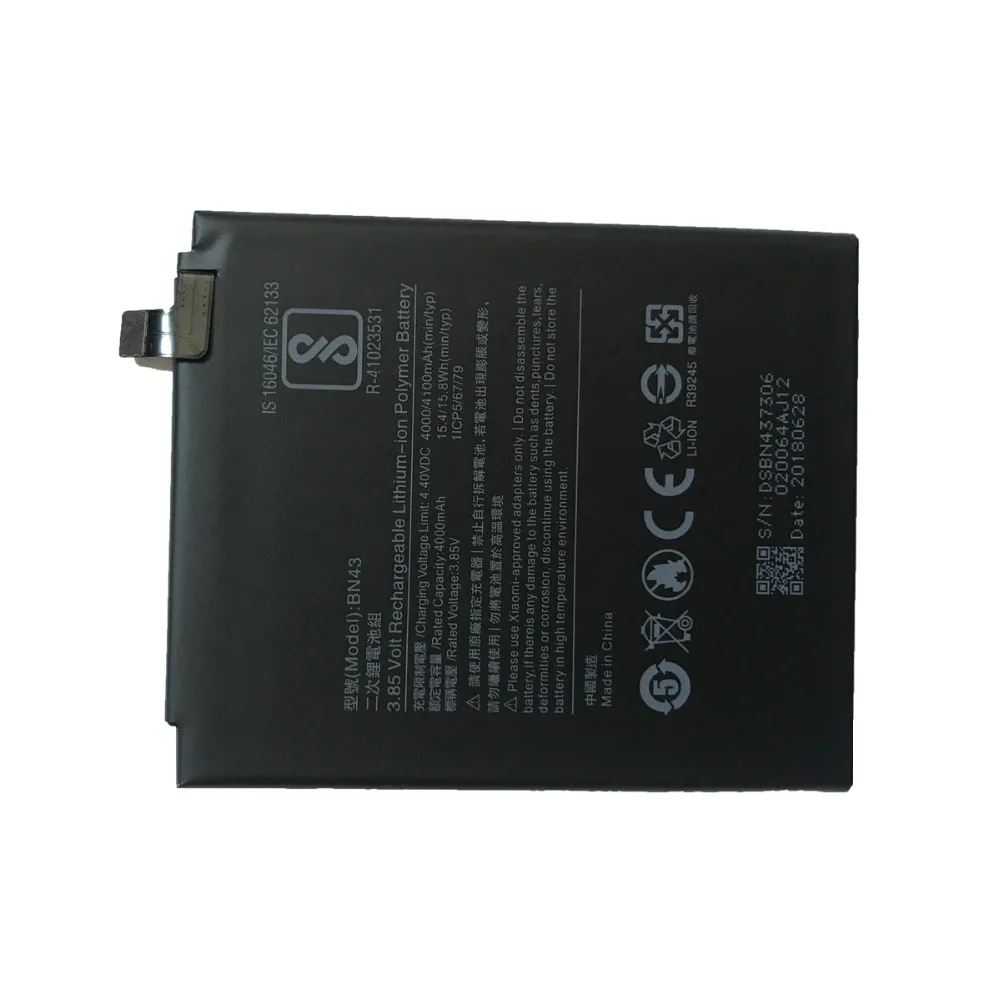 Для Xiao mi оригинальный сменный аккумулятор для Xiaomi Redmi Note 4X4 X/Note 4 4000 мАч BN43 телефона