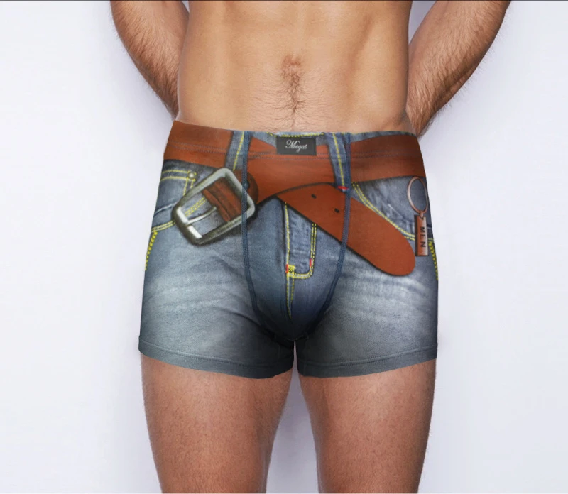 Мужские трусы боксеры с принтом s джинсовые шорты из хлопка и спандекса|boxers cotton|mens