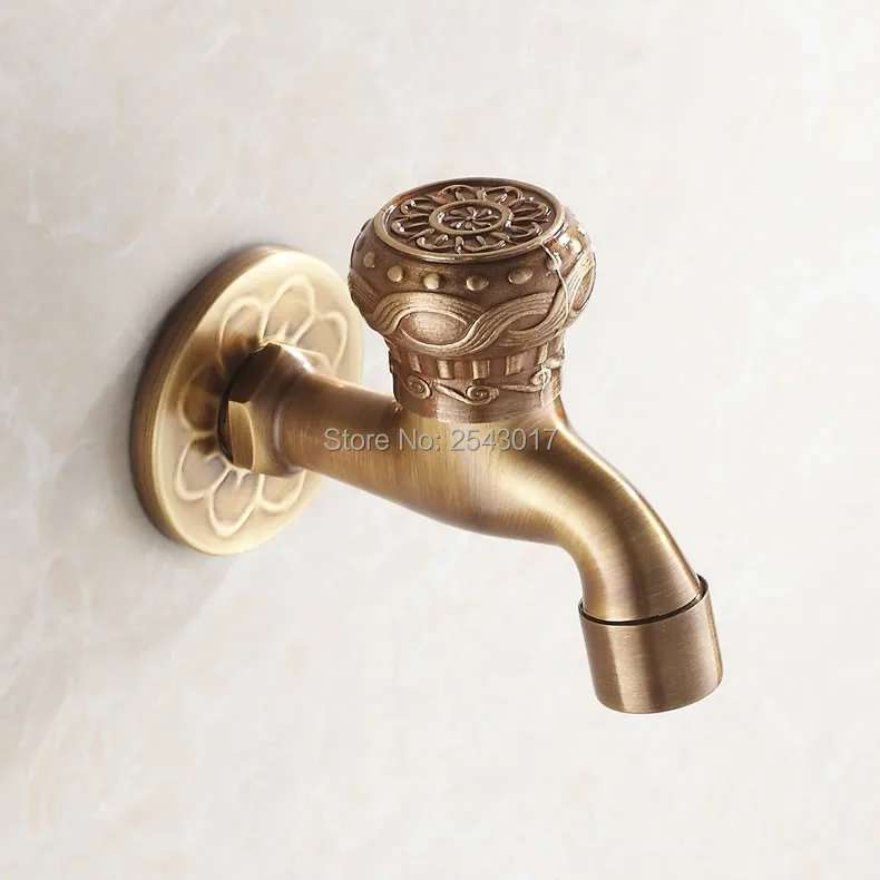 Смеситель для стирки в ванной комнате из античной латуни роскошный настенный