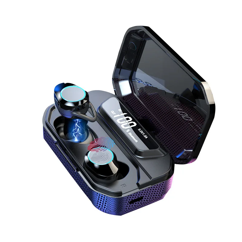 Беспроводные наушники G02 TWS 5,0 Bluetooth 9D стерео IPX7 водонепроницаемые наушники 3300 мАч светодиодный умный внешний аккумулятор держатель для телефона
