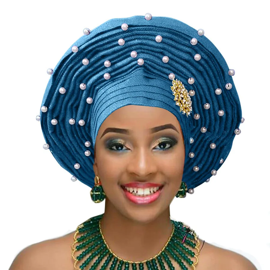 Aso oke головной убор с бисером aso oke нигерийский головной убор aso ebi африканский геле Авто геле Африканский головной убор