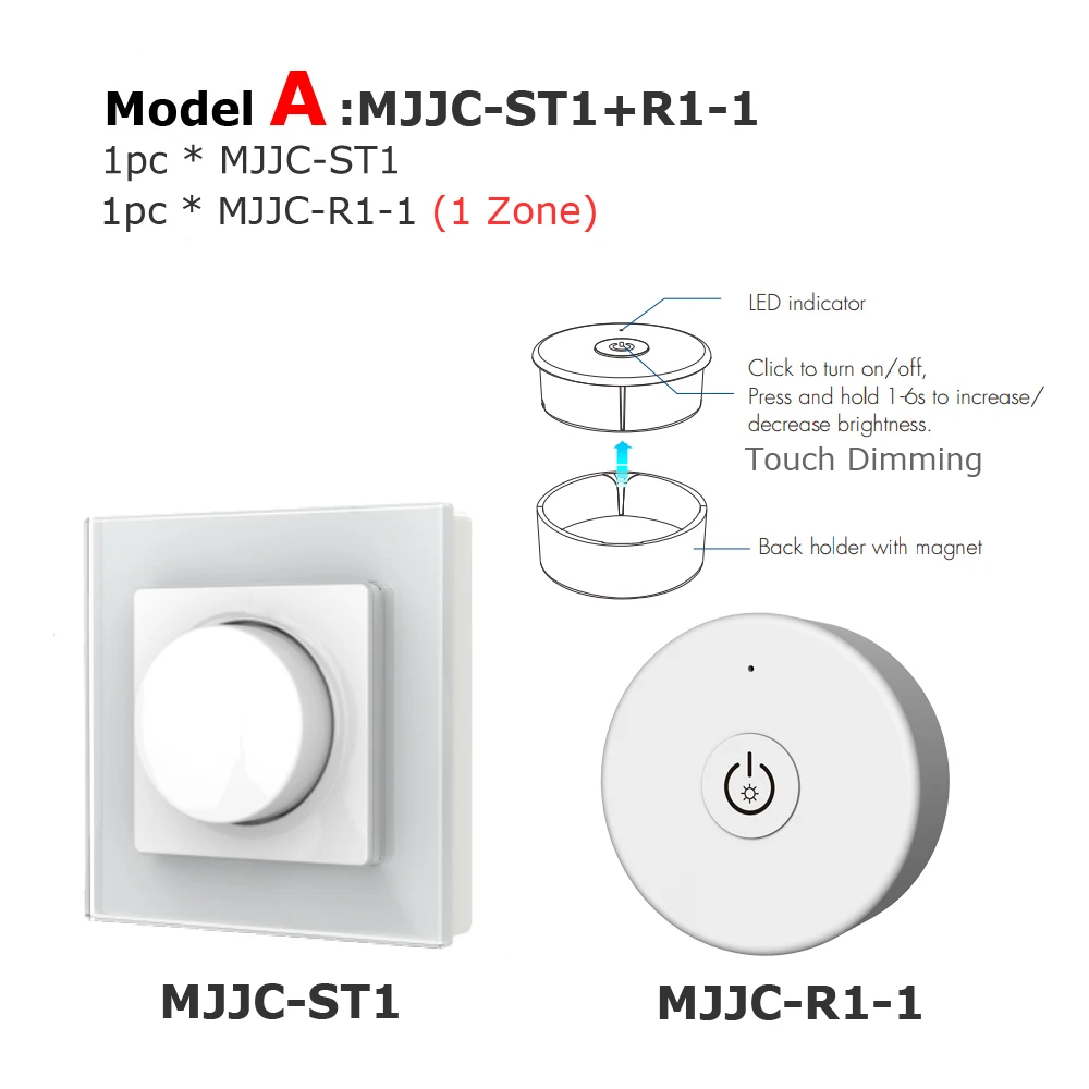 Model A Triac диммер СВЕТОДИОДНЫЙ 220V 110V 230V переменного тока с регулируемой яркостью ручка светильник переключатель Беспроводной RF 2,4G пульт дистанционного управления смарт-контроллер Wi-Fi диммер для Светодиодный ламп - Цвет: Model A