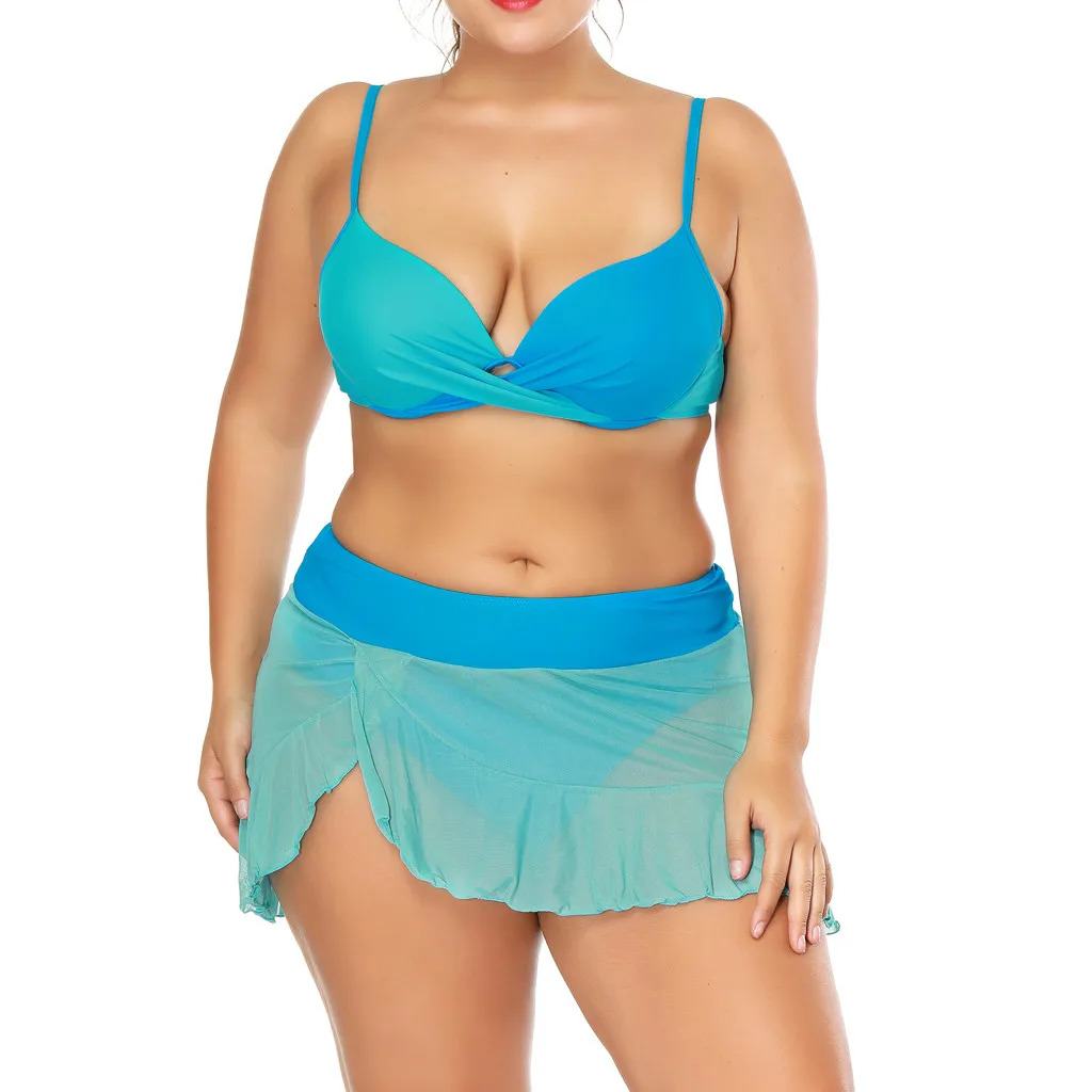 Женское летнее сексуальное бикини монокини Раздельный купальник Небесно синего