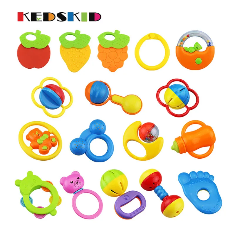 7 шт. Детские Новые Развивающие игрушки для детей 0 12 месяцев пластиковые ручные