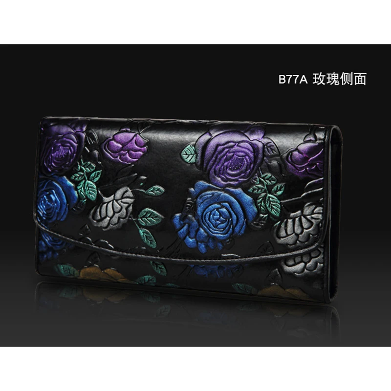 Женский кошелек от известного бренда дизайнерский с ручной росписью тройного