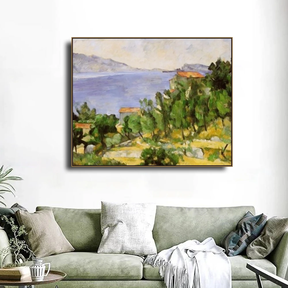 The Bay of Lɾstaque от Cezanne известная Картина на холсте каллиграфические плакаты и