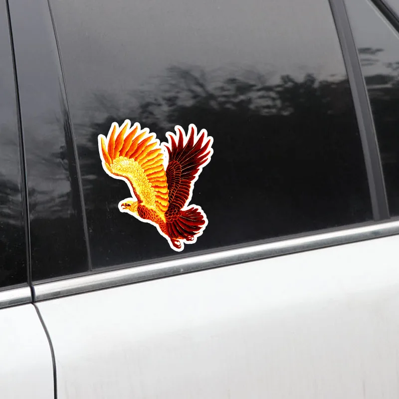 YJZT 14CM*17CM Fashion Wingswing Fire Red Eagle PVC Car Sticker 11-01183 | Автомобили и мотоциклы