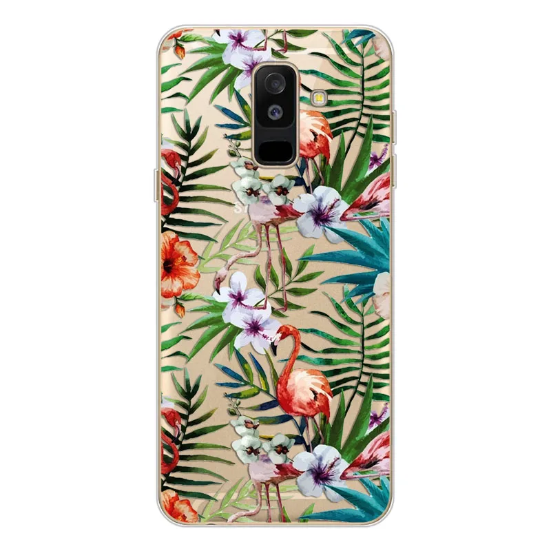 Чехол для samsung Galaxy A6 SM A600, мягкий силиконовый чехол из ТПУ с принтом, чехол на заднюю панель samsung A6 Plus capa A605 A605F, чехол для телефона s
