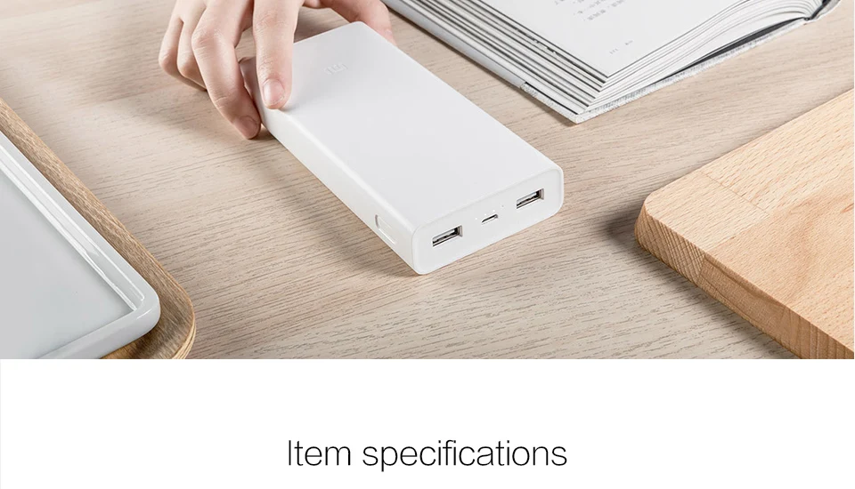 Xiaomi Power Bank 20000 мА/ч 2C портативное зарядное устройство Поддержка QC3.0 Dual USB мА/ч.