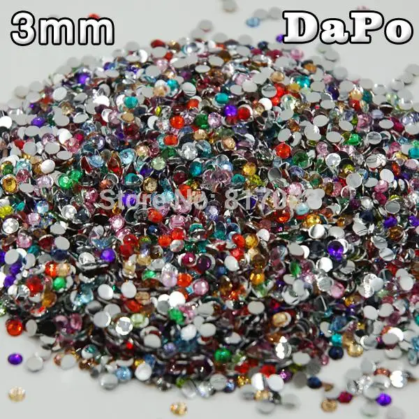 3 мм 5000 штук пакет 35 видов смешанных цветов круглые акриловые Стразы Украшения